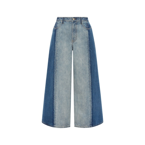Alemais Contemporary Wardrobe Pant Jacones Spliced Denim Jean — designer powerwear from Luxury Shoes 