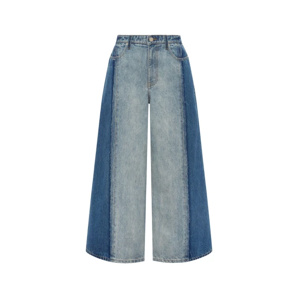 Alemais Contemporary Wardrobe Pant Jacones Spliced Denim Jean — designer powerwear from Luxury Shoes 