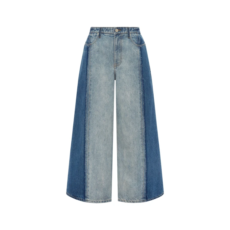 Alemais Contemporary Wardrobe Pant Jacones Spliced Denim Jean — designer powerwear from Luxury Shoes 