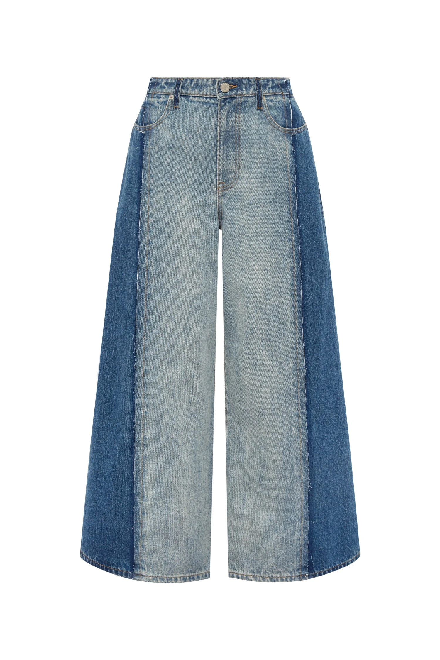 Alemais Alemais Contemporary Wardrobe Pant Jacones Spliced Denim Jean — designer powerwear from Luxury Shoes
