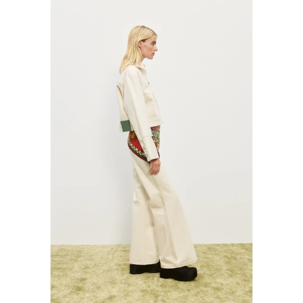 Alemais Contemporary Wardrobe Jacket Norma Cropped Denim Jacket — designer powerwear from Luxury Shoes 