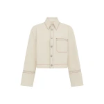 Alemais Contemporary Wardrobe Jacket Norma Cropped Denim Jacket — designer powerwear from Luxury Shoes 