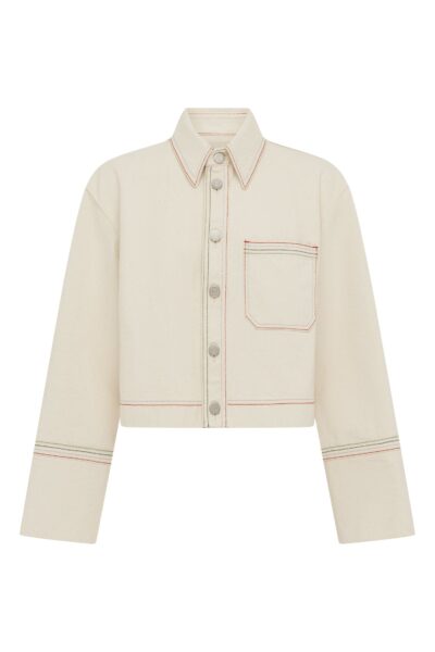 Alemais Contemporary Wardrobe Jacket Norma Cropped Denim Jacket — designer powerwear from Luxury Shoes 
