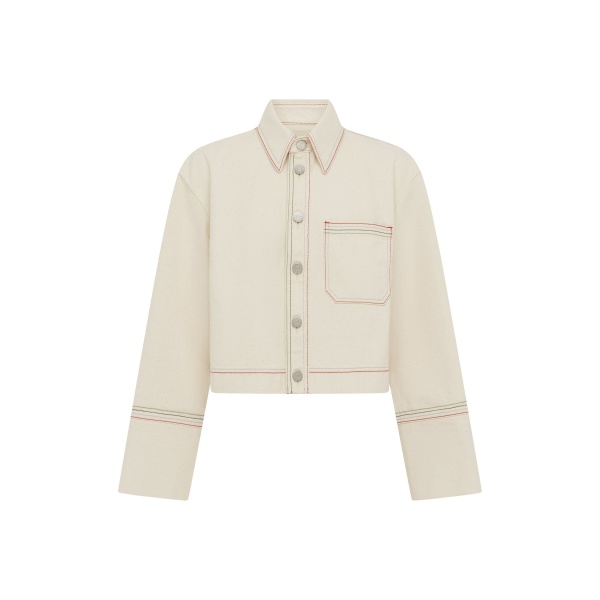 Alemais Contemporary Wardrobe Jacket Norma Cropped Denim Jacket — designer powerwear from Luxury Shoes 