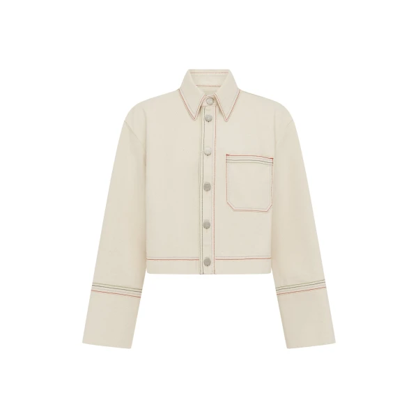 Alemais Contemporary Wardrobe Jacket Norma Cropped Denim Jacket — designer powerwear from Luxury Shoes 