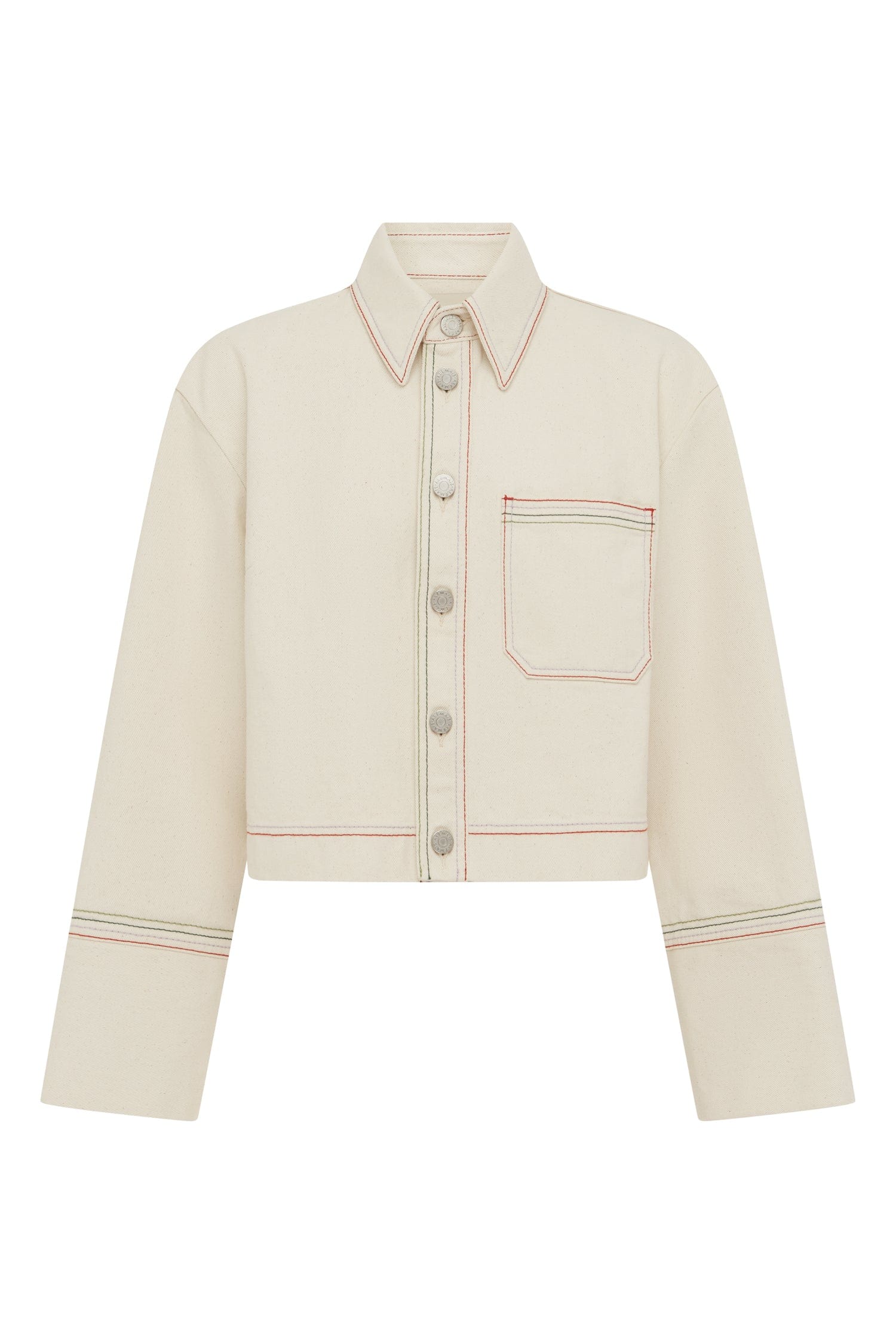 Alemais Contemporary Wardrobe Jacket Norma Cropped Denim Jacket — designer powerwear from Luxury Shoes 