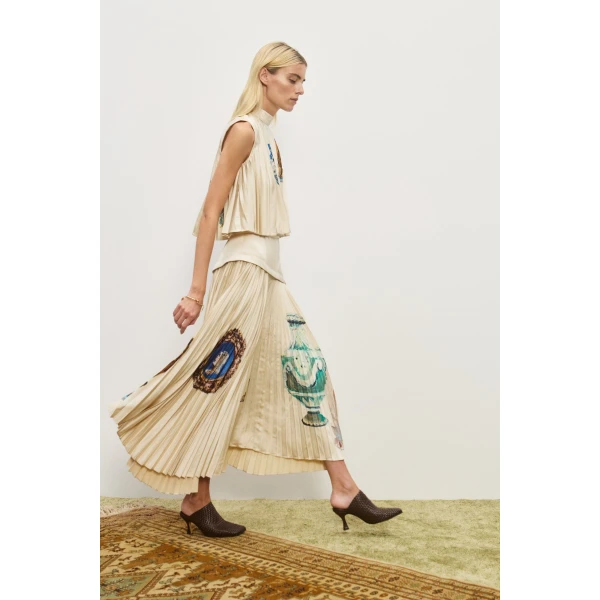 Alemais Contemporary Wardrobe Top Orazio Pleated Top — designer powerwear from Luxury Shoes 