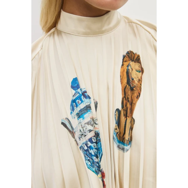 Alemais Contemporary Wardrobe Top Orazio Pleated Top — designer powerwear from Luxury Shoes 