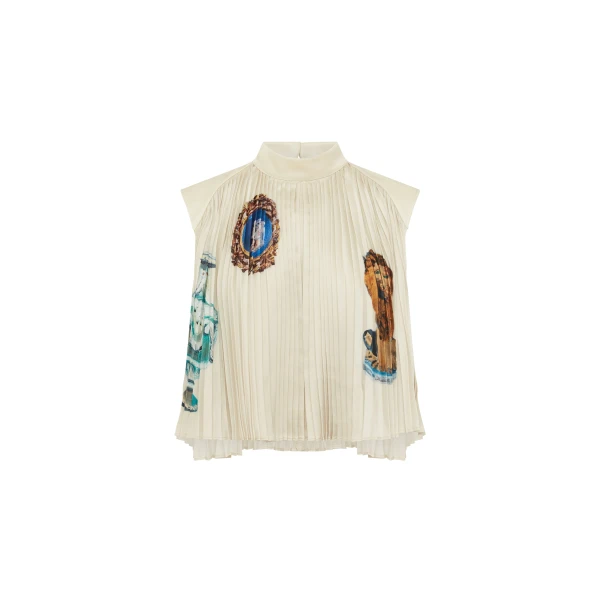 Alemais Contemporary Wardrobe Top Orazio Pleated Top — designer powerwear from Luxury Shoes 