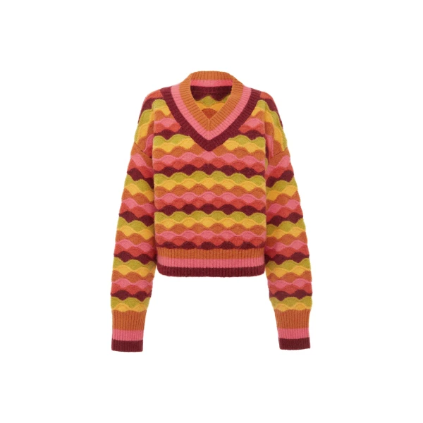Alemais Contemporary Wardrobe TopKnitwear Rocco V Neck Sweater — designer powerwear from Luxury Shoes 