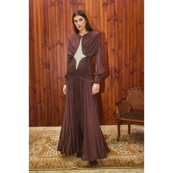 Alemais Contemporary Wardrobe Dress_Gown Silvio Ruched Midi Dress — designer powerwear from Luxury Shoes 