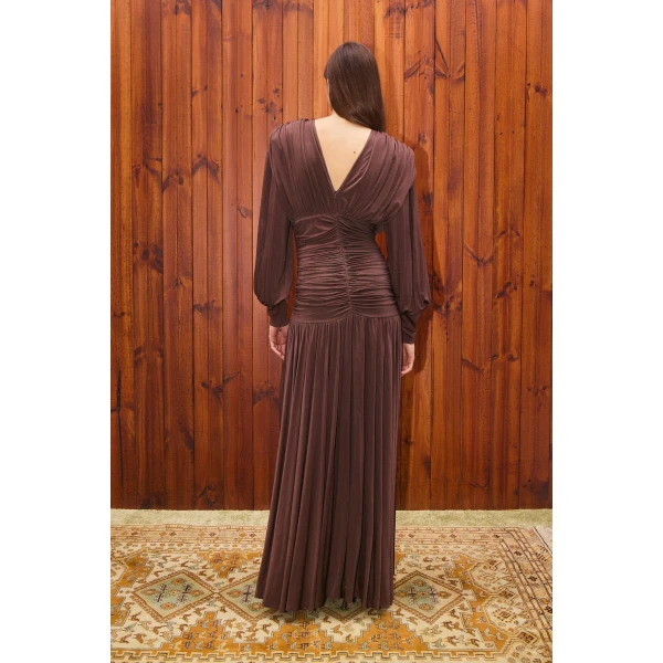 Alemais Contemporary Wardrobe Dress_Gown Silvio Ruched Midi Dress — designer powerwear from Luxury Shoes 