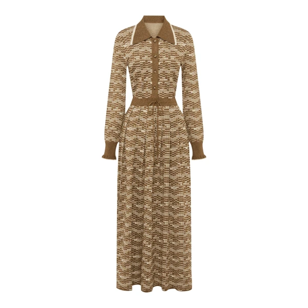 Alemais Contemporary Wardrobe Dress_Midi Stefanie Knit Shirtdress — designer powerwear from Luxury Shoes 