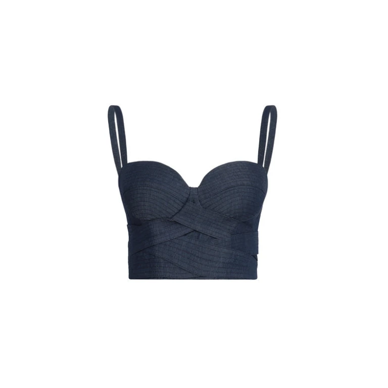 Andres Otalora luxury designer Top with bold silhouette in linen