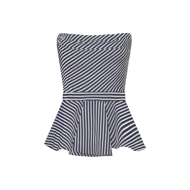 Andres Otalora luxury designer Top with bold silhouette in linen