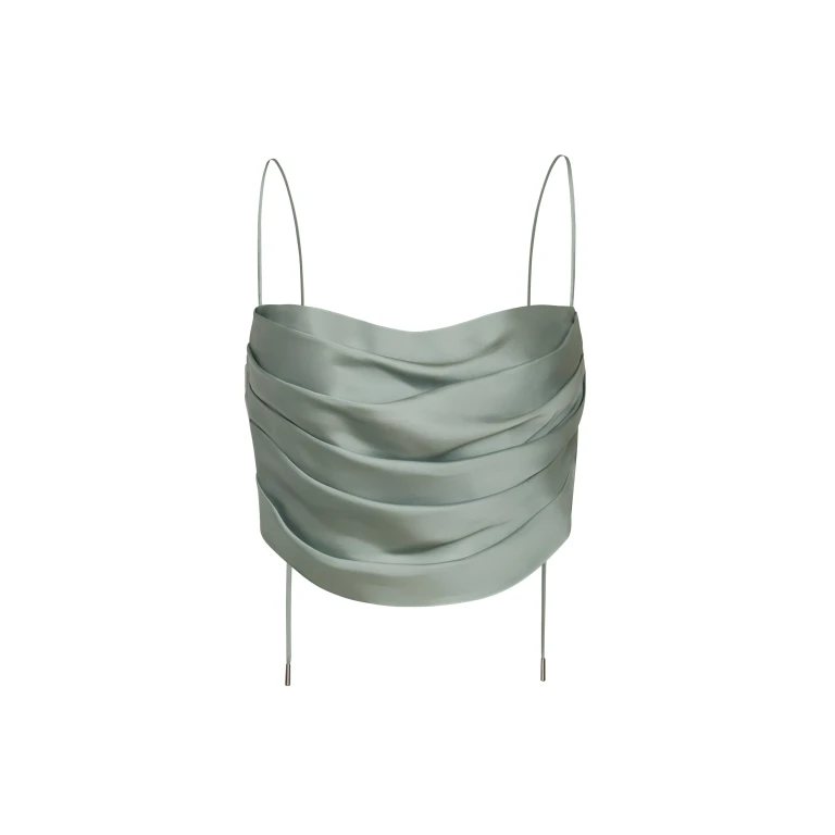 Andres Otalora luxury designer Top with bold silhouette in linen