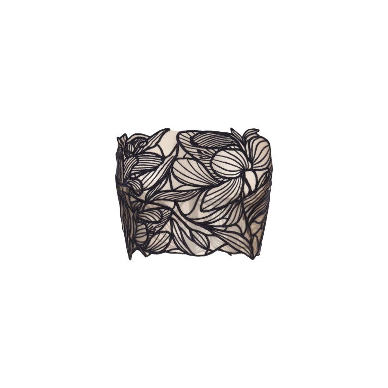 Andres Otalora luxury designer Top with bold silhouette in linen