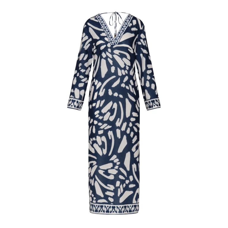 Andres Otalora luxury designer Dress with bold silhouette in linen