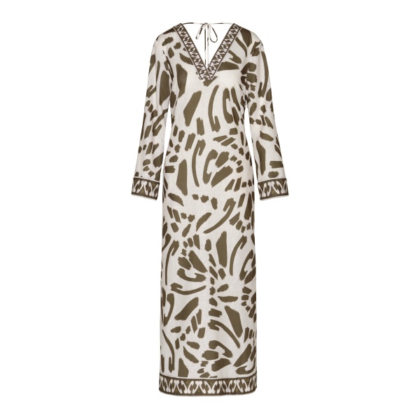 Andres Otalora luxury designer Dress with bold silhouette in linen