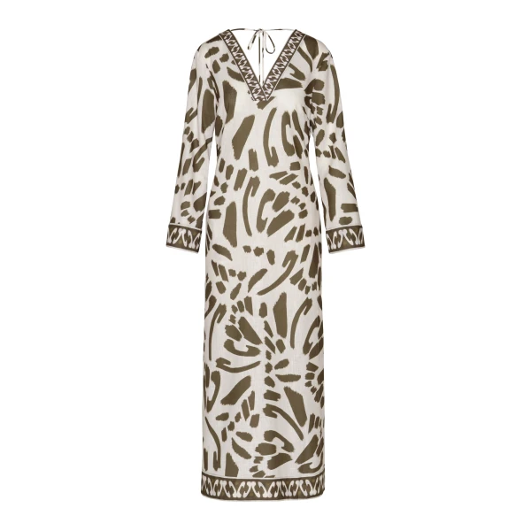 Andres Otalora luxury designer Dress with bold silhouette in linen