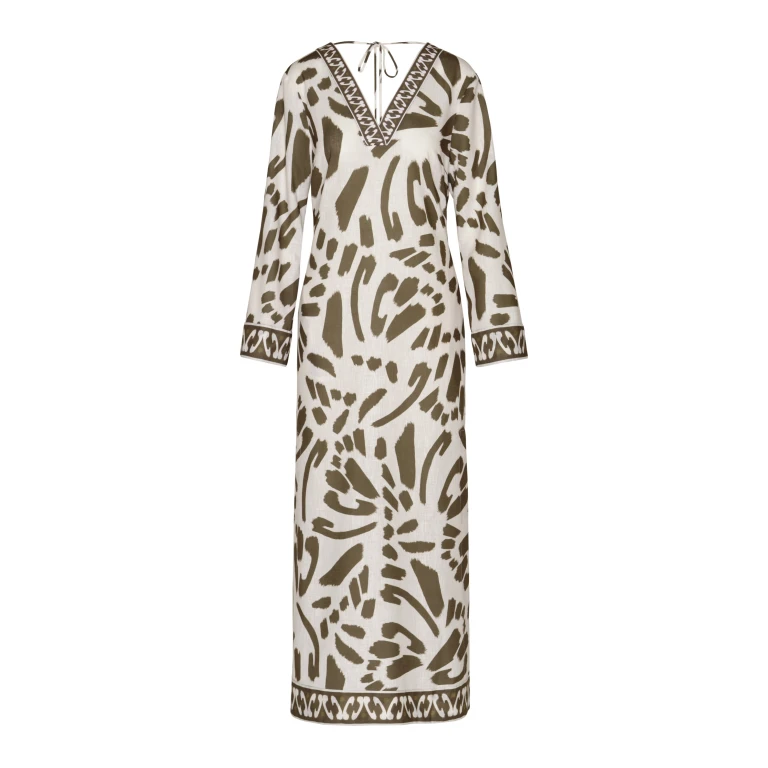 Andres Otalora luxury designer Dress with bold silhouette in linen