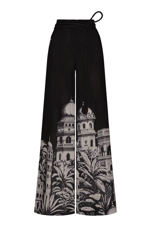 Andres Otalora Colombian Designer Pant - Luxury Womenswear Andres Otalora luxury designer Pant with bold silhouette in linen