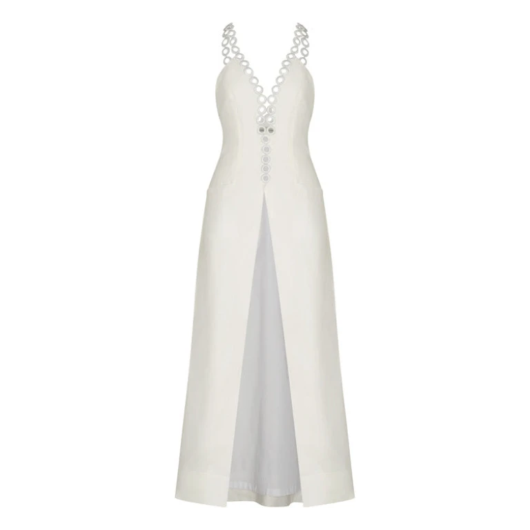 Andres Otalora luxury designer Top with bold silhouette in linen