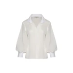 Andres Otalora Colombian Designer Top - Luxury Womenswear Andres Otalora luxury designer Top with bold silhouette in linen