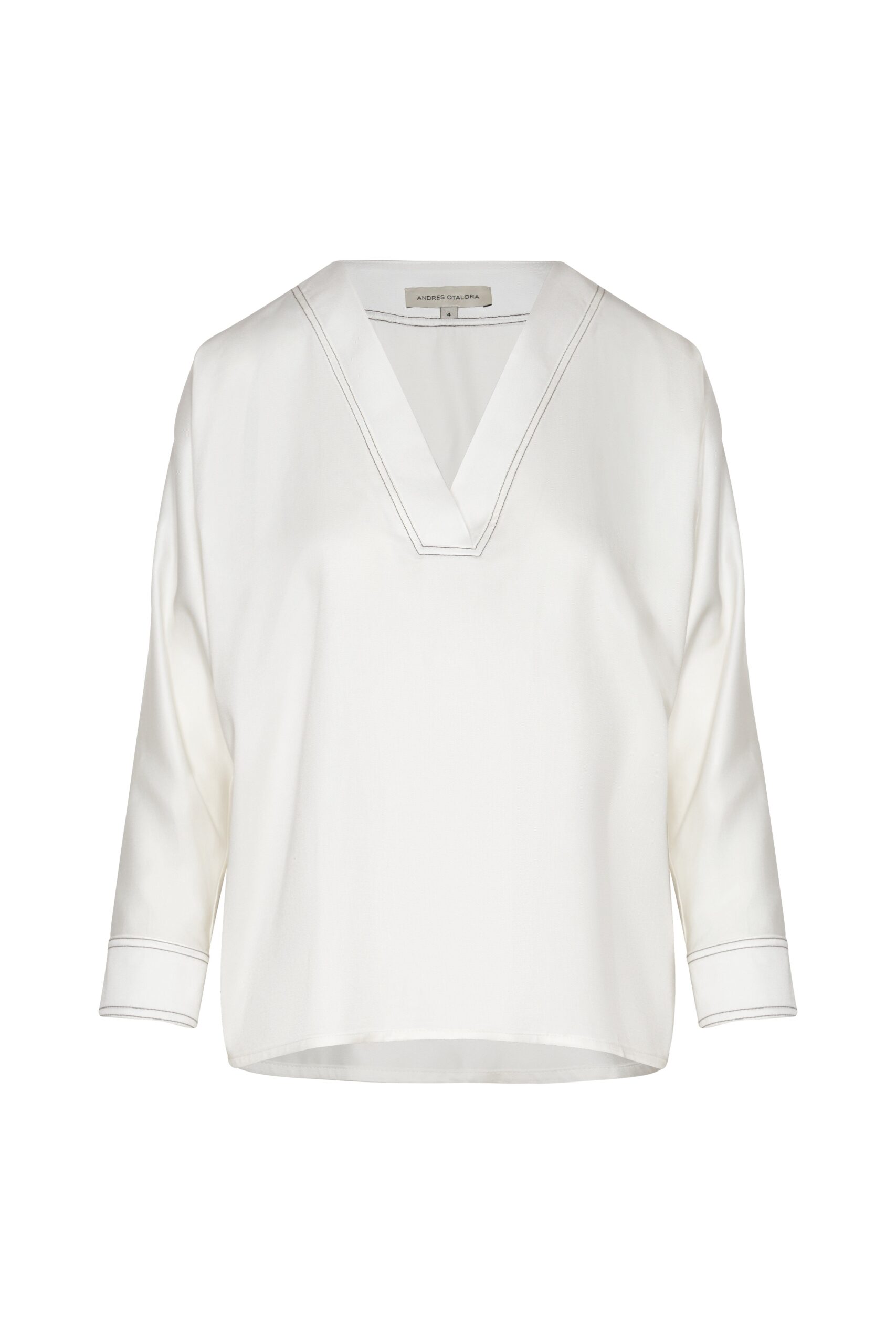 Andres Otalora Colombian Designer Top - Luxury Womenswear Andres Otalora luxury designer Top with bold silhouette in linen