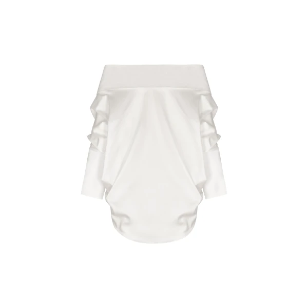 Andres Otalora luxury designer Top with bold silhouette in linen
