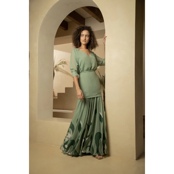 Andres Otalora luxury designer Dress with bold silhouette in linen