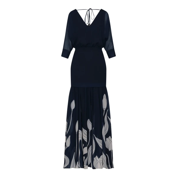 Andres Otalora luxury designer Dress with bold silhouette in linen