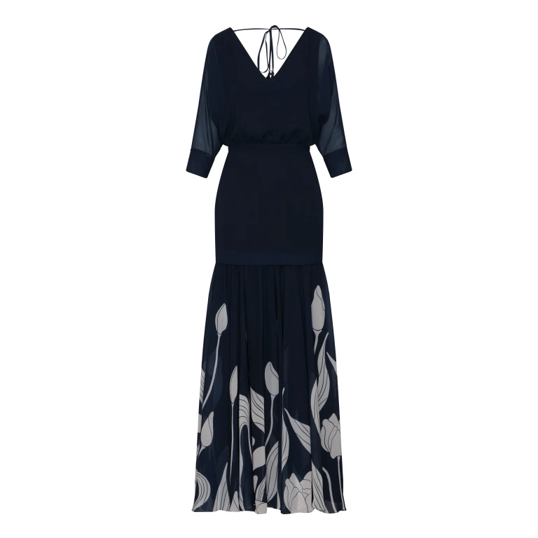Andres Otalora luxury designer Dress with bold silhouette in linen
