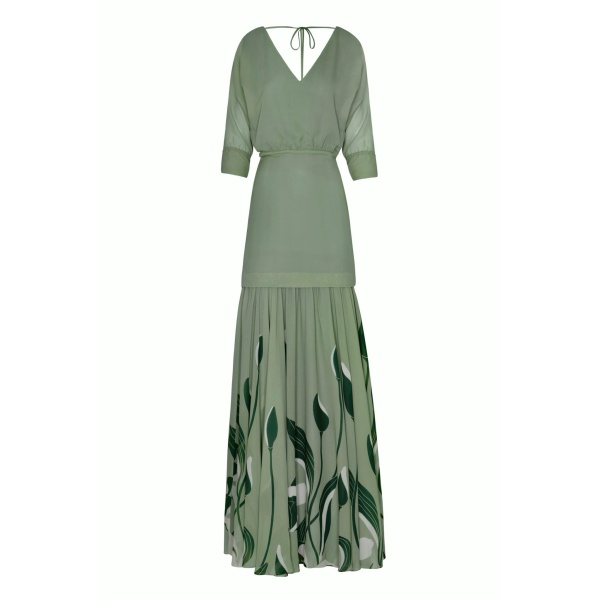 Andres Otalora luxury designer Dress with bold silhouette in linen