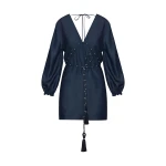 Andres Otalora Colombian Designer Dress - Luxury Womenswear Andres Otalora luxury designer Dress with bold silhouette in linen