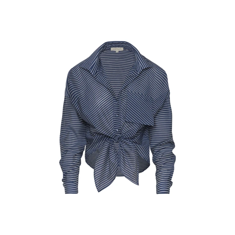 Andres Otalora luxury designer Top with bold silhouette in linen