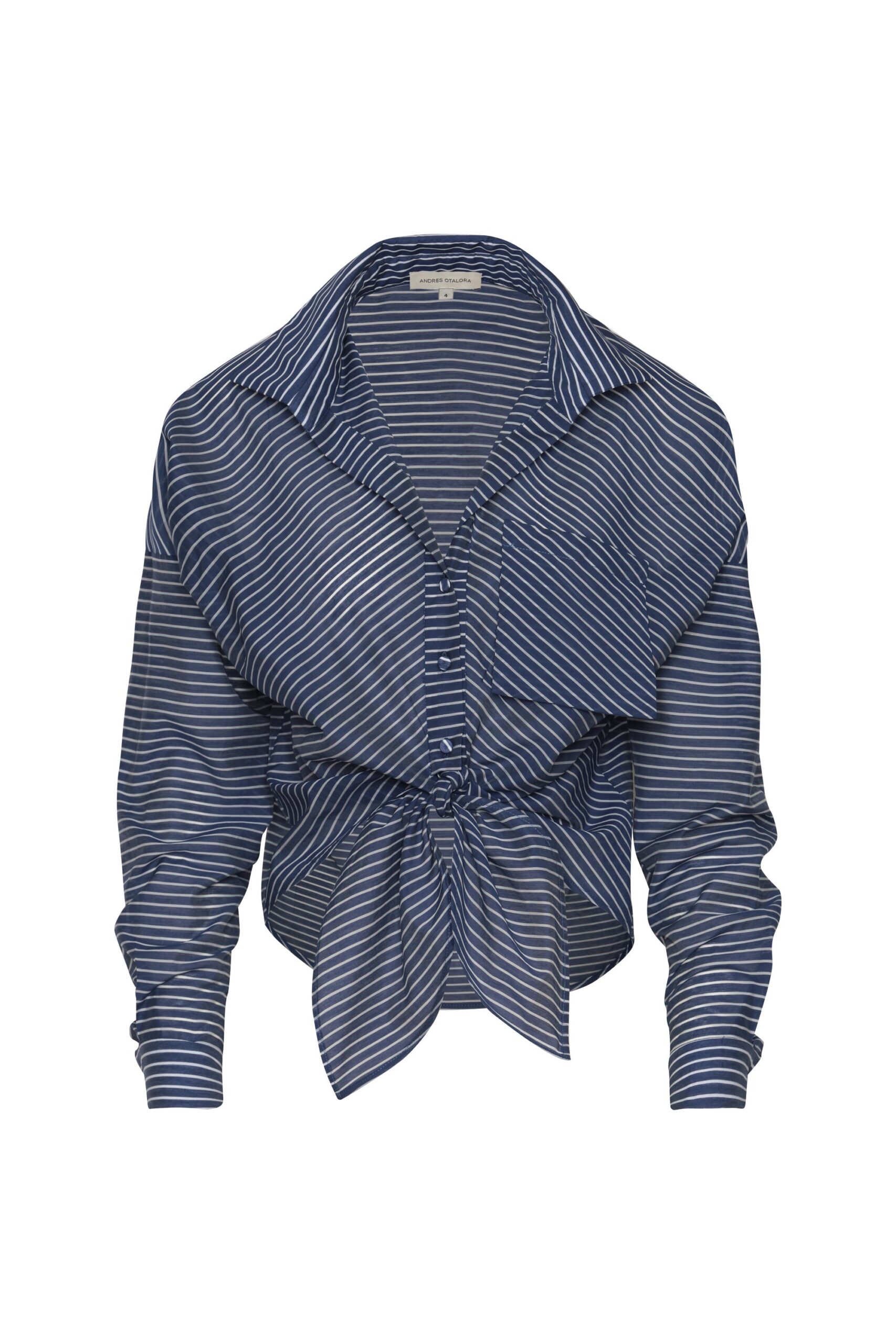 Andres Otalora Colombian Designer Top - Luxury Womenswear Andres Otalora luxury designer Top with bold silhouette in linen