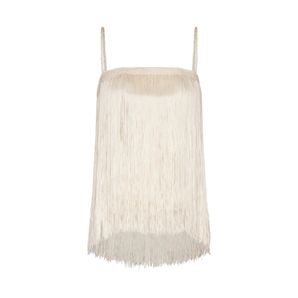 Andres Otalora luxury designer Top with bold silhouette in linen