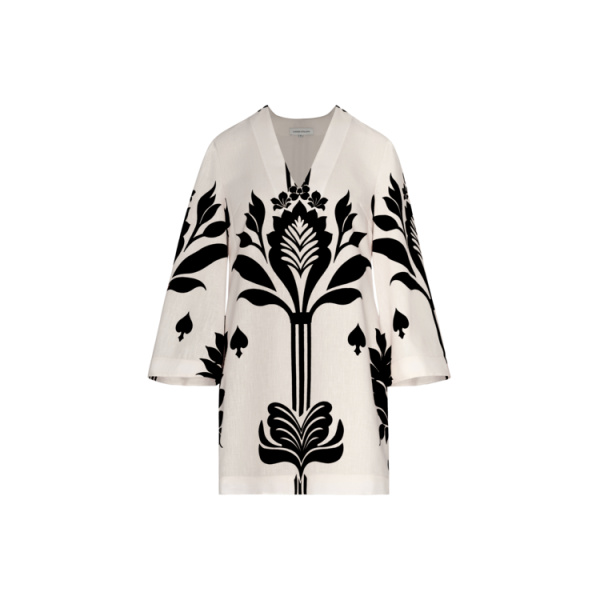 Andres Otalora luxury designer Dress with bold silhouette in linen