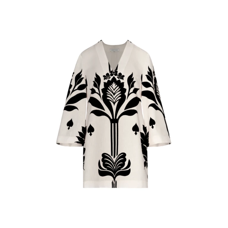 Andres Otalora luxury designer Dress with bold silhouette in linen