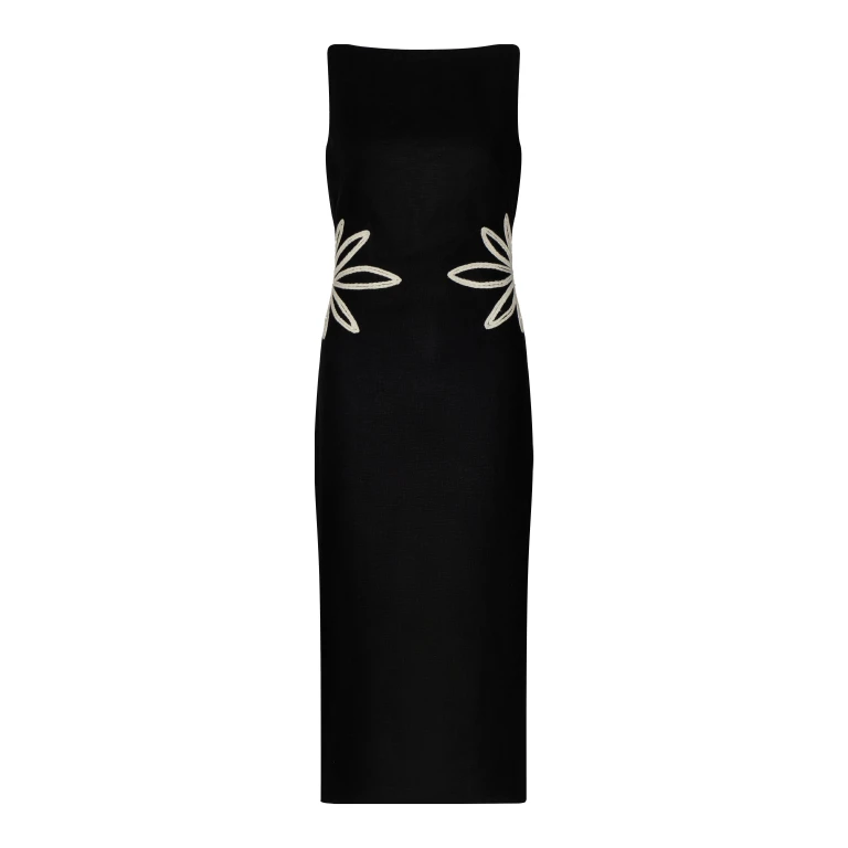 Andres Otalora luxury designer Dress with bold silhouette in linen