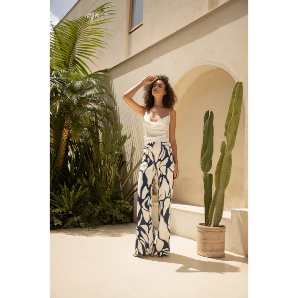 Andres Otalora luxury designer Pant with bold silhouette in linen