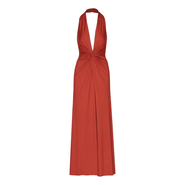 Andres Otalora luxury designer Dress with bold silhouette in linen