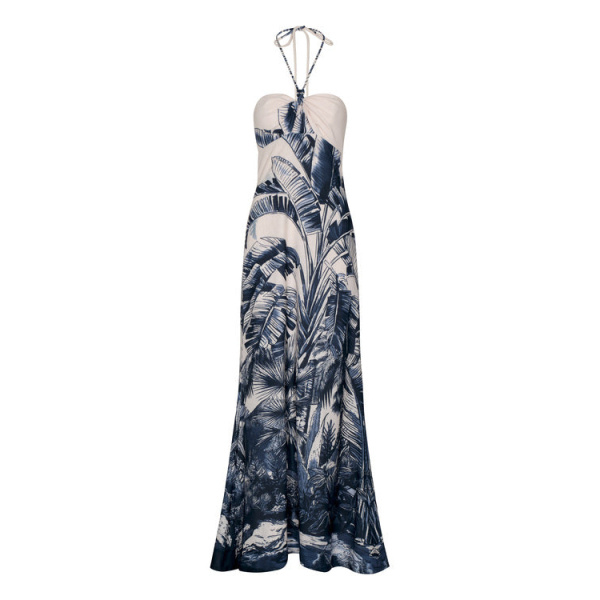 Andres Otalora luxury designer Dress with bold silhouette in linen