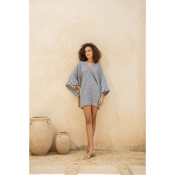 Andres Otalora luxury designer Dress with bold silhouette in linen