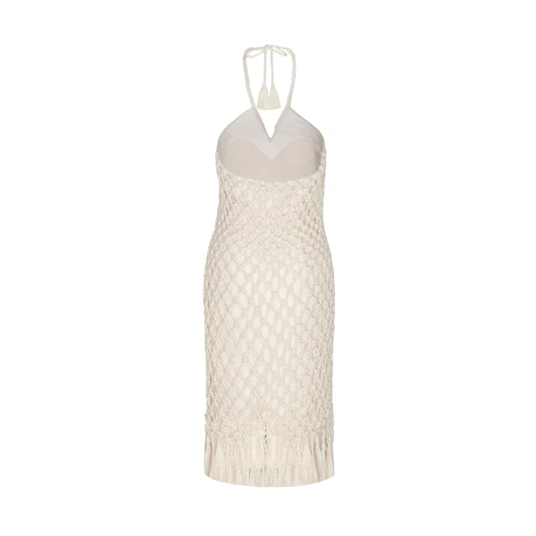 Andres Otalora luxury designer Dress with bold silhouette in linen