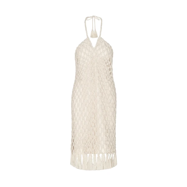 Andres Otalora luxury designer Dress with bold silhouette in linen