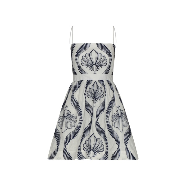 Andres Otalora luxury designer Dress with bold silhouette in linen