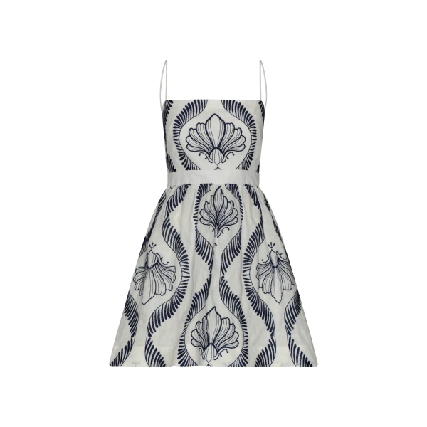 Andres Otalora luxury designer Dress with bold silhouette in linen