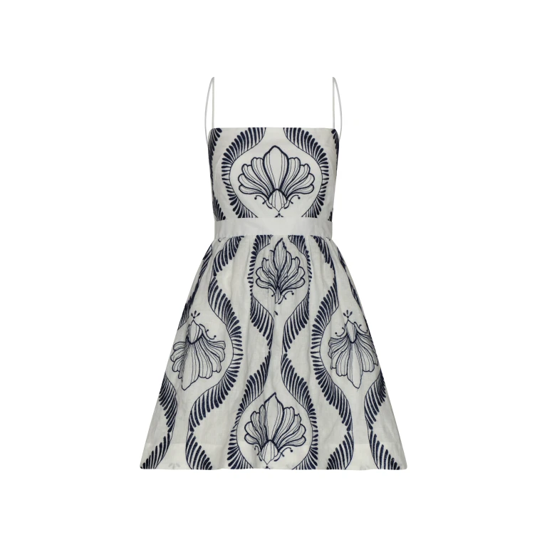 Andres Otalora luxury designer Dress with bold silhouette in linen
